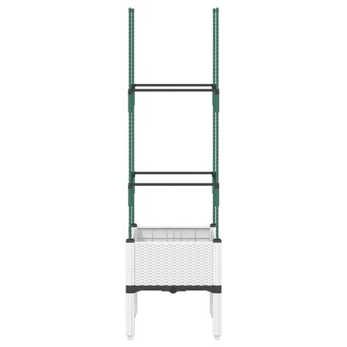 Plantekasse med espalier 40x40x142,5 cm PP hvid