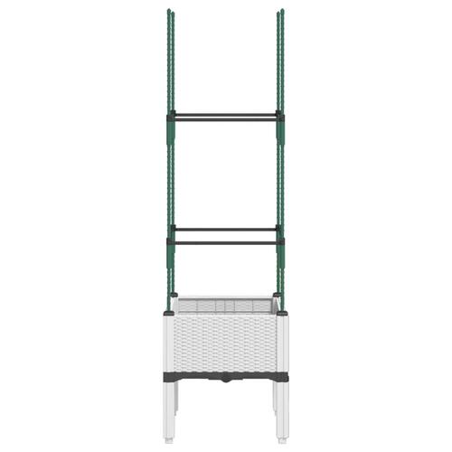 Plantekasse med espalier 40x40x142,5 cm PP hvid