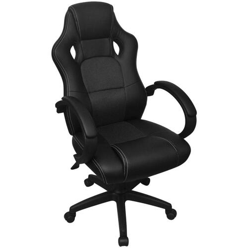 Gamerstol i sort kunstlæder