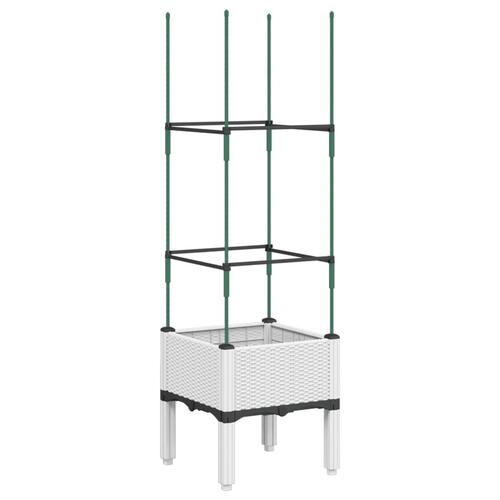 Plantekasse med espalier 40x40x142,5 cm PP hvid