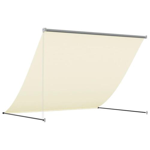 Markise 200x150 cm sammenrullelig stof og stål cremefarvet