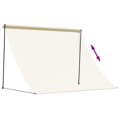 Markise 200x150 cm sammenrullelig stof og stål cremefarvet