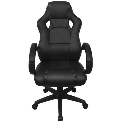 Gamerstol i sort kunstlæder