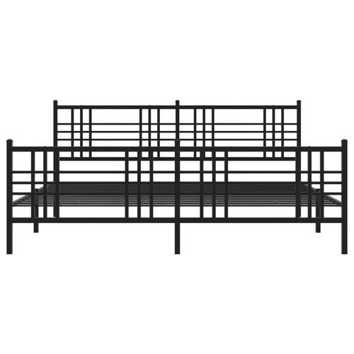 Sengeramme med sengegavl og fodgærde 183x213 cm metal sort
