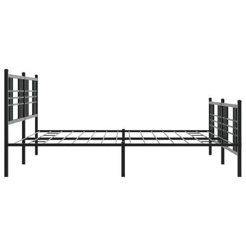 Sengeramme med sengegavl og fodgærde 183x213 cm metal sort