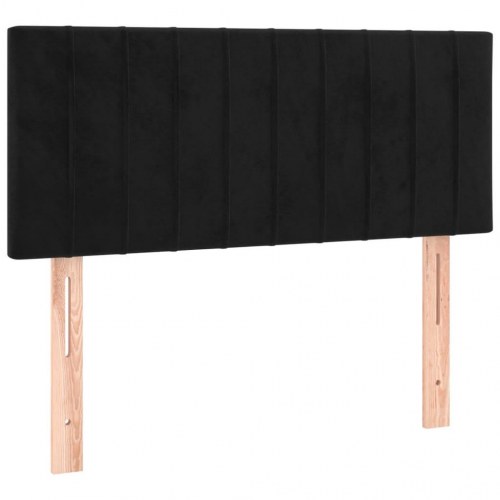 Kontinentalseng med madras 120×190 cm - velour, sort
