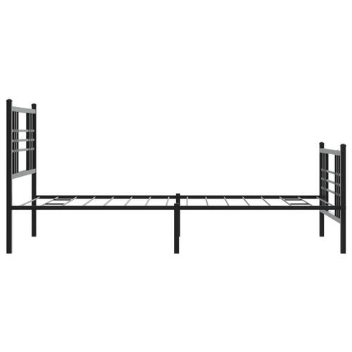 Sengeramme med sengegavl og fodgærde 100x200 cm metal sort