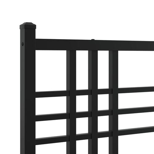 Sengeramme med sengegavl og fodgærde 100x200 cm metal sort