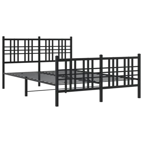 Sengeramme med sengegavl og fodgærde 120x200 cm metal sort