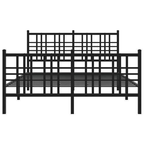 Sengeramme med sengegavl og fodgærde 120x200 cm metal sort