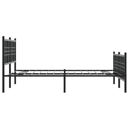 Sengeramme med sengegavl og fodgærde 120x200 cm metal sort