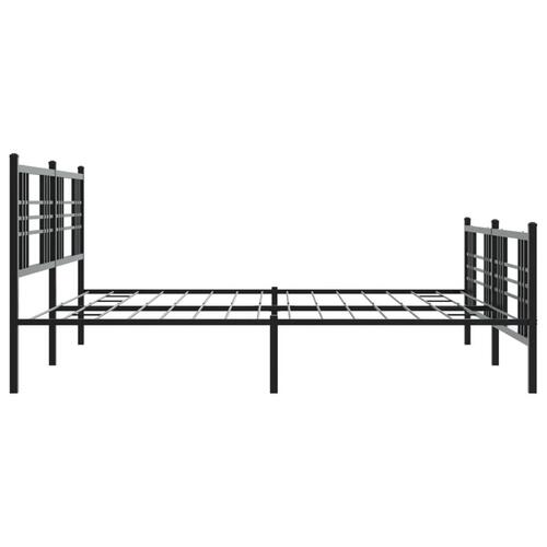 Sengeramme med sengegavl og fodgærde 200x200 cm metal sort