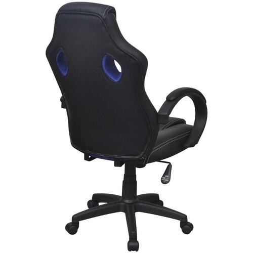 Gamerstol i blå kunstlæder