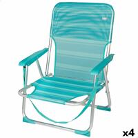 Strandstol Aktive Turkisblå 44 x 72 x 35 cm Aluminium Foldbar (4 enheder)