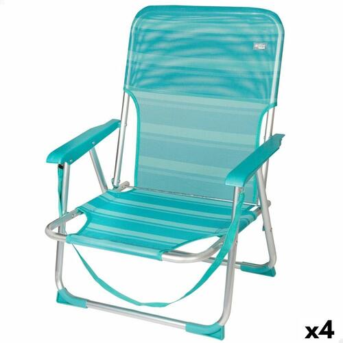 Strandstol Aktive Turkisblå 44 x 72 x 35 cm Aluminium Foldbar (4 enheder)