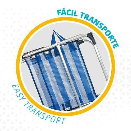 Strandstol Aktive Blå Hvid 48 x 88 x 50 cm Aluminium Foldbar (4 enheder)