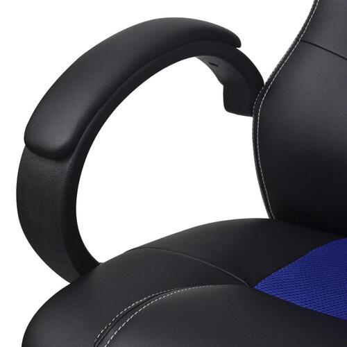 Gamerstol i blå kunstlæder