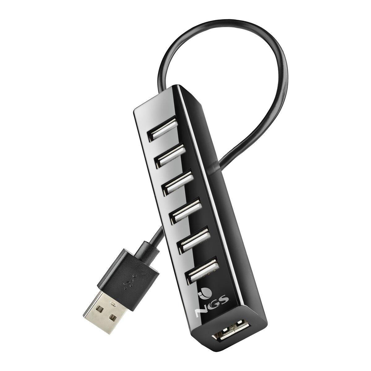 NGS IHUB7 TINY USB-hub - 7 porte, sort