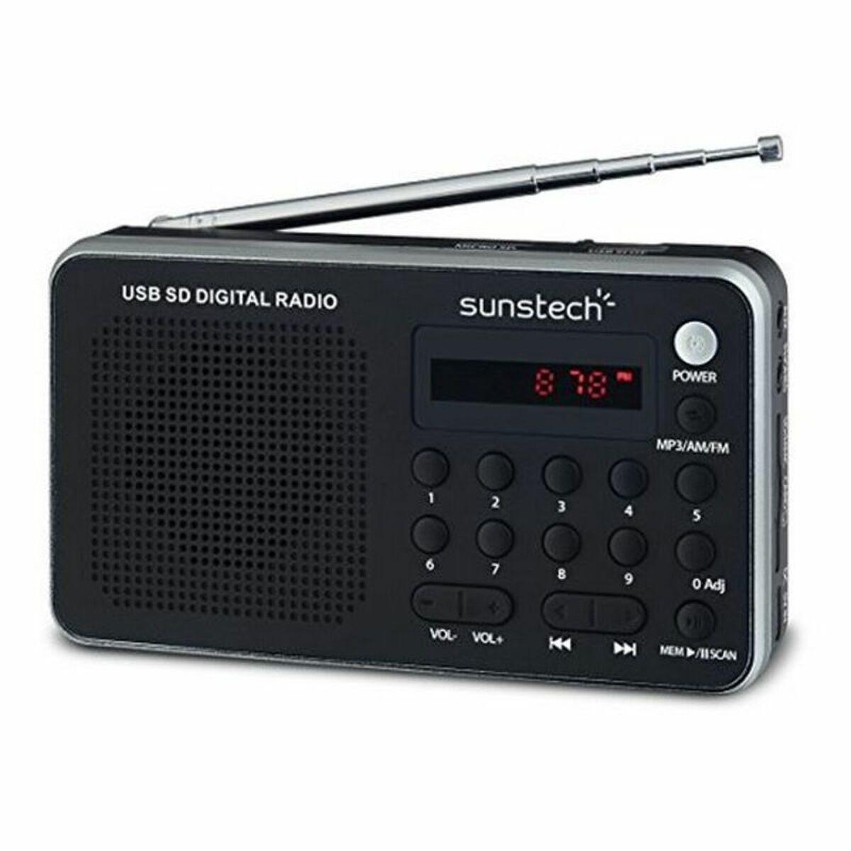 Sunstech RPDS32SL bærbar digital radio - rød/sølv