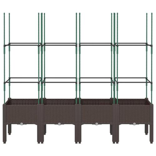 Plantekasse med espalier 160x40x142,5 cm PP brun