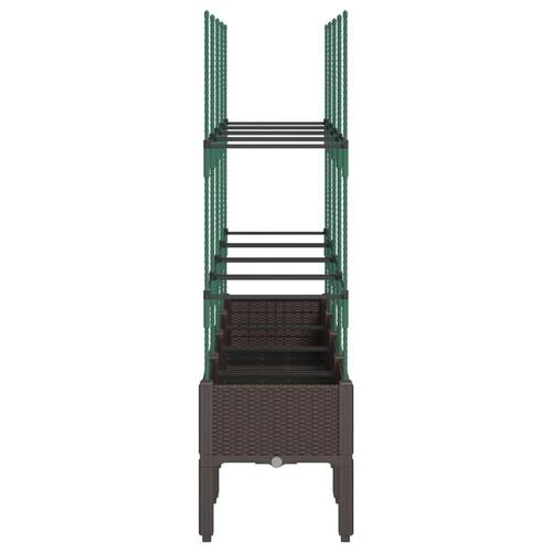 Plantekasse med espalier 160x40x142,5 cm PP brun