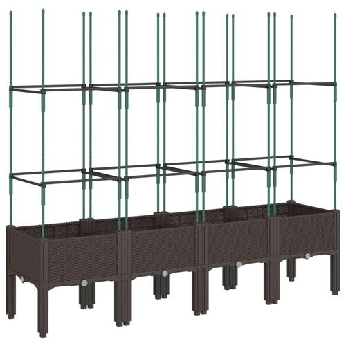 Plantekasse med espalier 160x40x142,5 cm PP brun