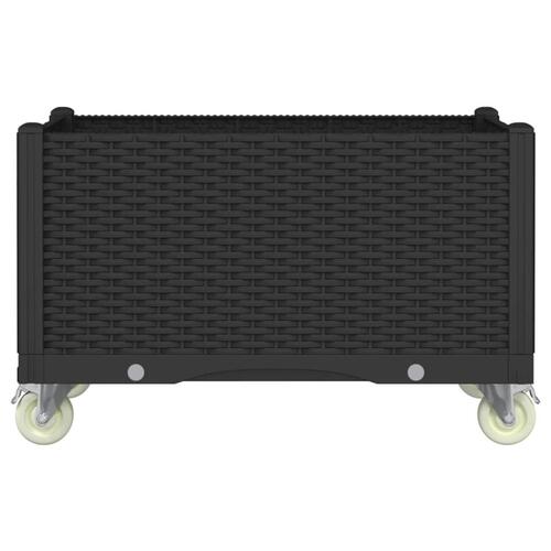 Plantekasse med hjul 80x50x54 cm PP sort