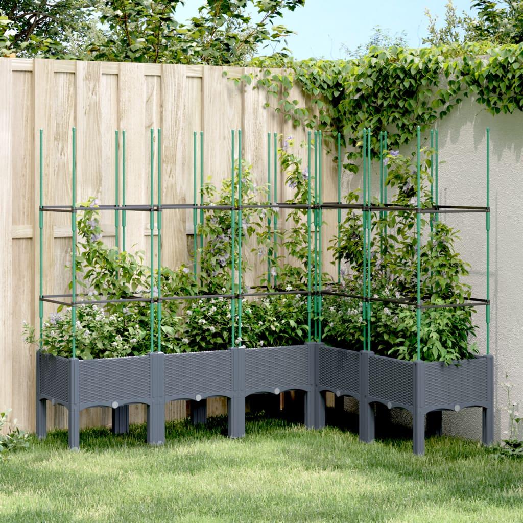 Plantekasse Med Espalier 40X40X142,5 Cm Pp - Blågrå / 160 x 120 x 142,5 cm