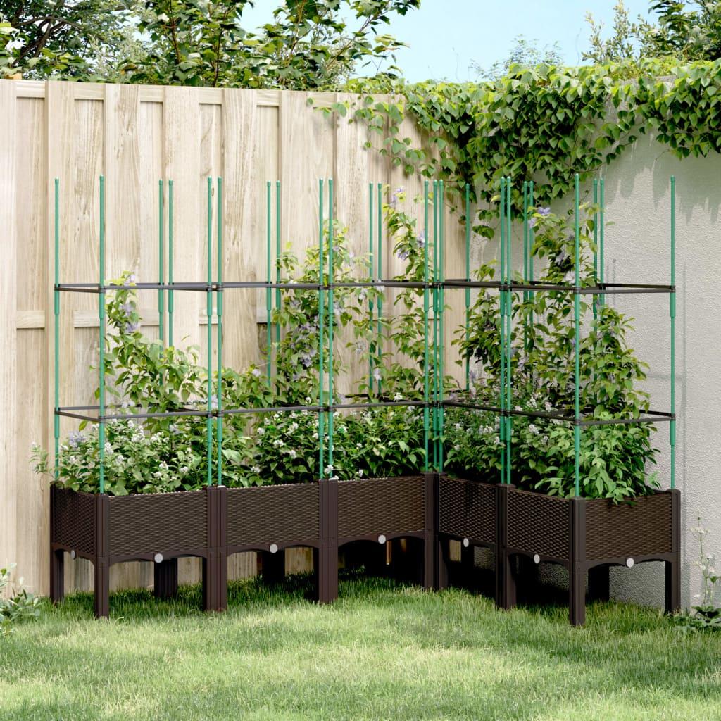 Plantekasse Med Espalier 40X40X142,5 Cm Pp - Brun / 160 x 120 x 142,5 cm