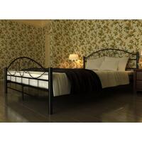 Seng med madras sort metal 180 x 200 cm