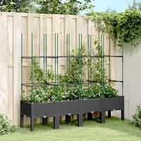 Plantekasse med espalier 160x40x142,5 cm PP sort