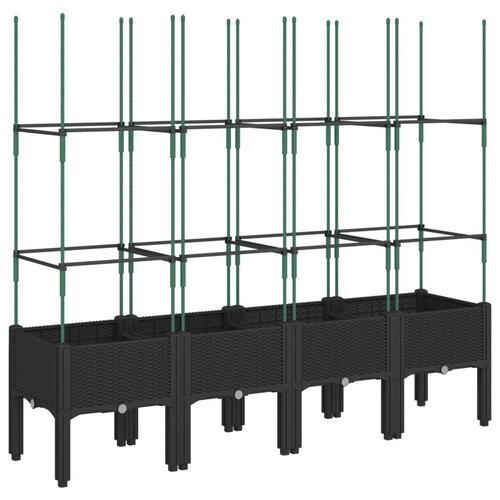 Plantekasse med espalier 160x40x142,5 cm PP sort