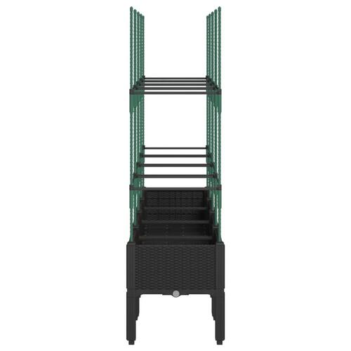 Plantekasse med espalier 160x40x142,5 cm PP sort