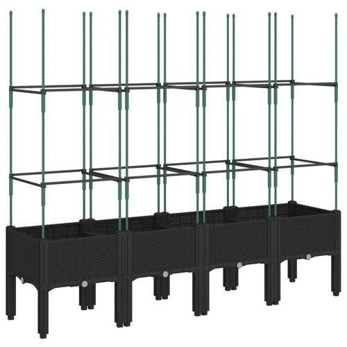 Plantekasse med espalier 160x40x142,5 cm PP sort