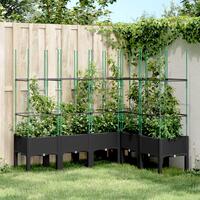 Plantekasse med espalier 160x120x142,5 cm PP sort