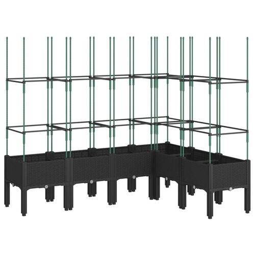 Plantekasse med espalier 160x120x142,5 cm PP sort