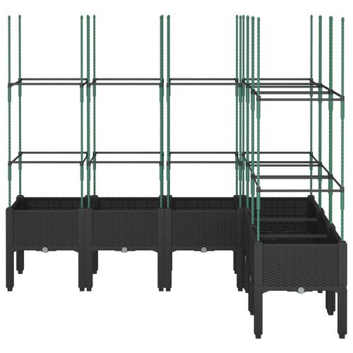 Plantekasse med espalier 160x120x142,5 cm PP sort