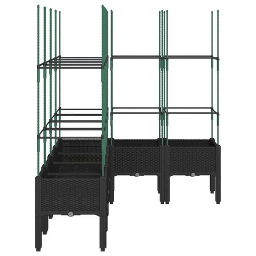 Plantekasse med espalier 160x120x142,5 cm PP sort