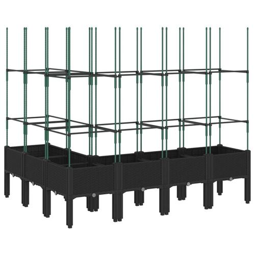 Plantekasse med espalier 160x120x142,5 cm PP sort