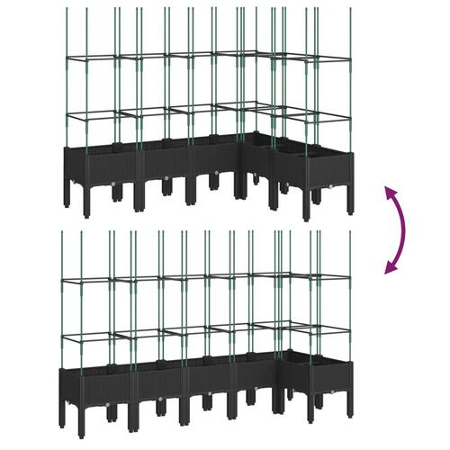 Plantekasse med espalier 160x120x142,5 cm PP sort