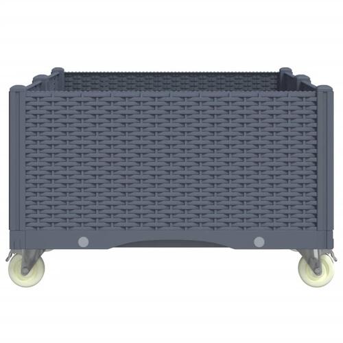 Plantekasse med hjul 100x80x54 cm PP blågrå