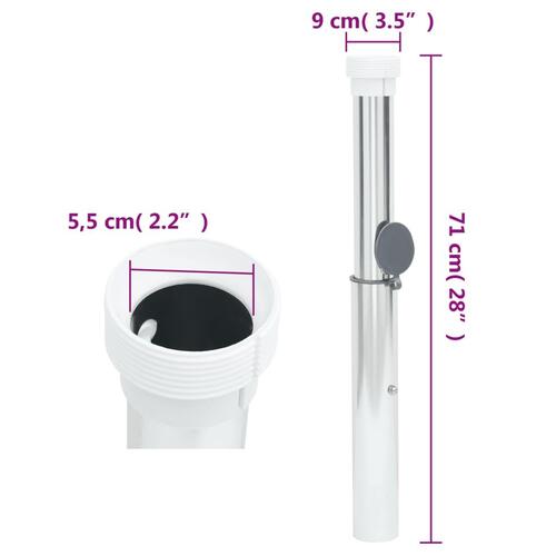 Nedgravet parasolholder til 40-50 mm stang aluminium sølvfarvet
