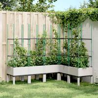 Plantekasse med espalier 160x120x142,5 cm PP hvid
