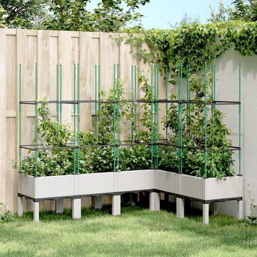 Plantekasse med espalier 160x120x142,5 cm PP hvid