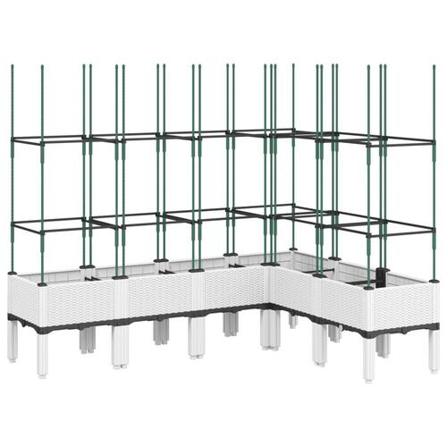 Plantekasse med espalier 160x120x142,5 cm PP hvid