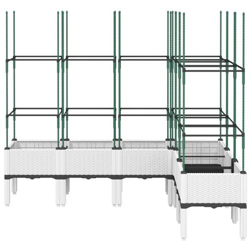 Plantekasse med espalier 160x120x142,5 cm PP hvid