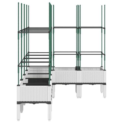 Plantekasse med espalier 160x120x142,5 cm PP hvid