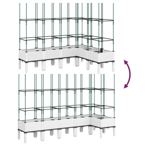 Plantekasse med espalier 160x120x142,5 cm PP hvid