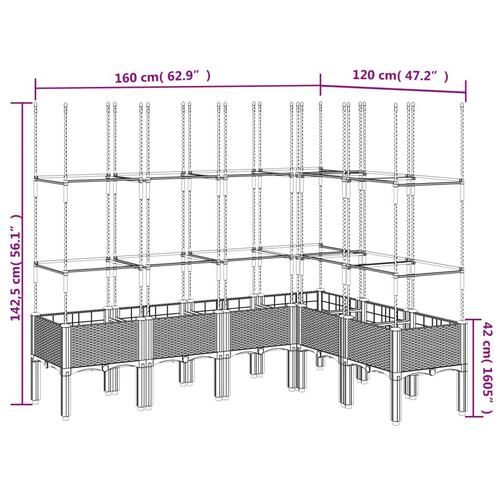 Plantekasse med espalier 160x120x142,5 cm PP hvid