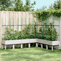 Plantekasse med espalier 200x160x142,5 cm PP hvid
